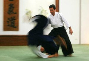 Raphael Sensei demonstrando uma técnica do Aikido